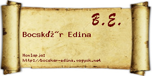 Bocskár Edina névjegykártya